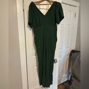 Old Navy Green Jump Suit with Dolman Sleeves and Pockets